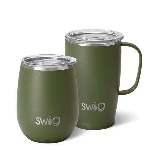 Olive Stemless Wine Cup (14oz)