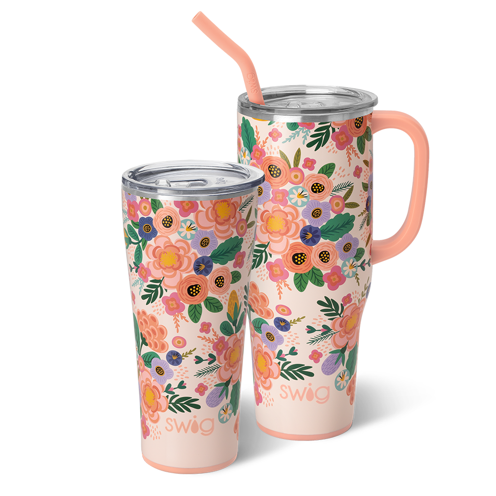 Swig Life Full Bloom Mega Set including a 32oz Full Bloom Tumbler and a 40oz Full Bloom Mega Mug