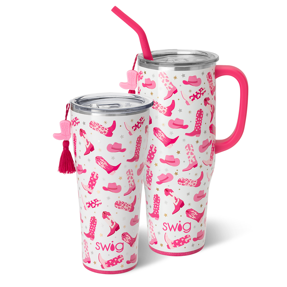 Swig Life Let's Go Girls Mega Set including a 32oz Let's Go Girls Tumbler and a 40oz Let's Go Girls Mega Mug