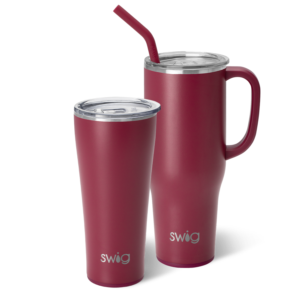 Swig Life Maroon Mega Set including a 32oz Tumbler and a 40oz Mega Mug