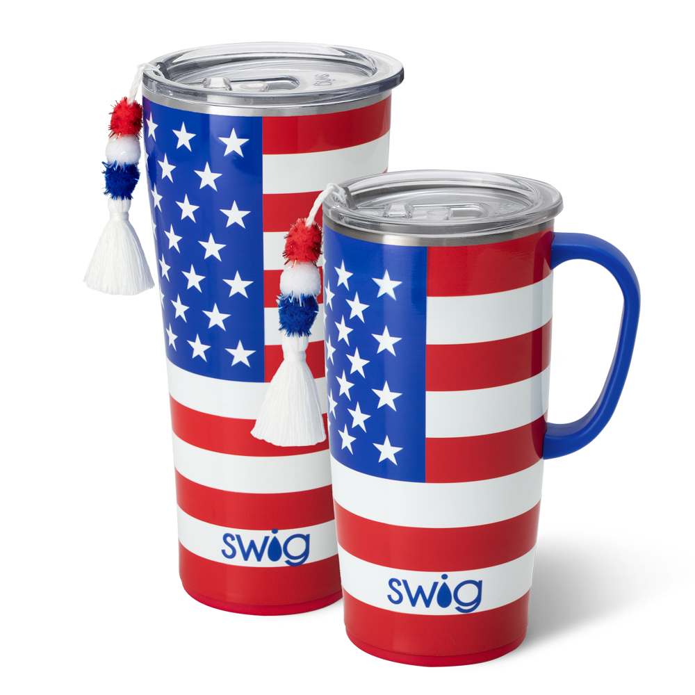 Swig Life All American XL Set including a 22oz All American Travel Mug and a 32oz All American Tumbler