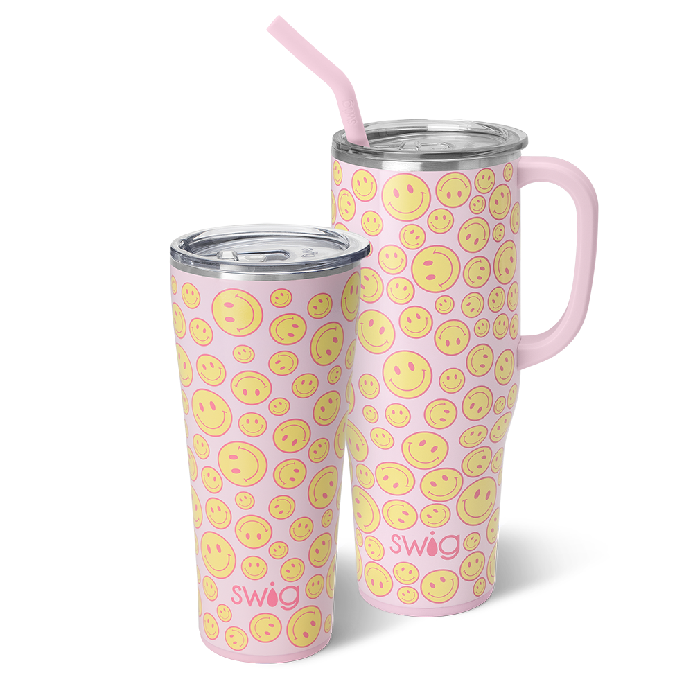 Swig Life Oh Happy Day Mega Set including a 32oz Oh Happy Day Tumbler and a 40oz Oh Happy Day Mega Mug