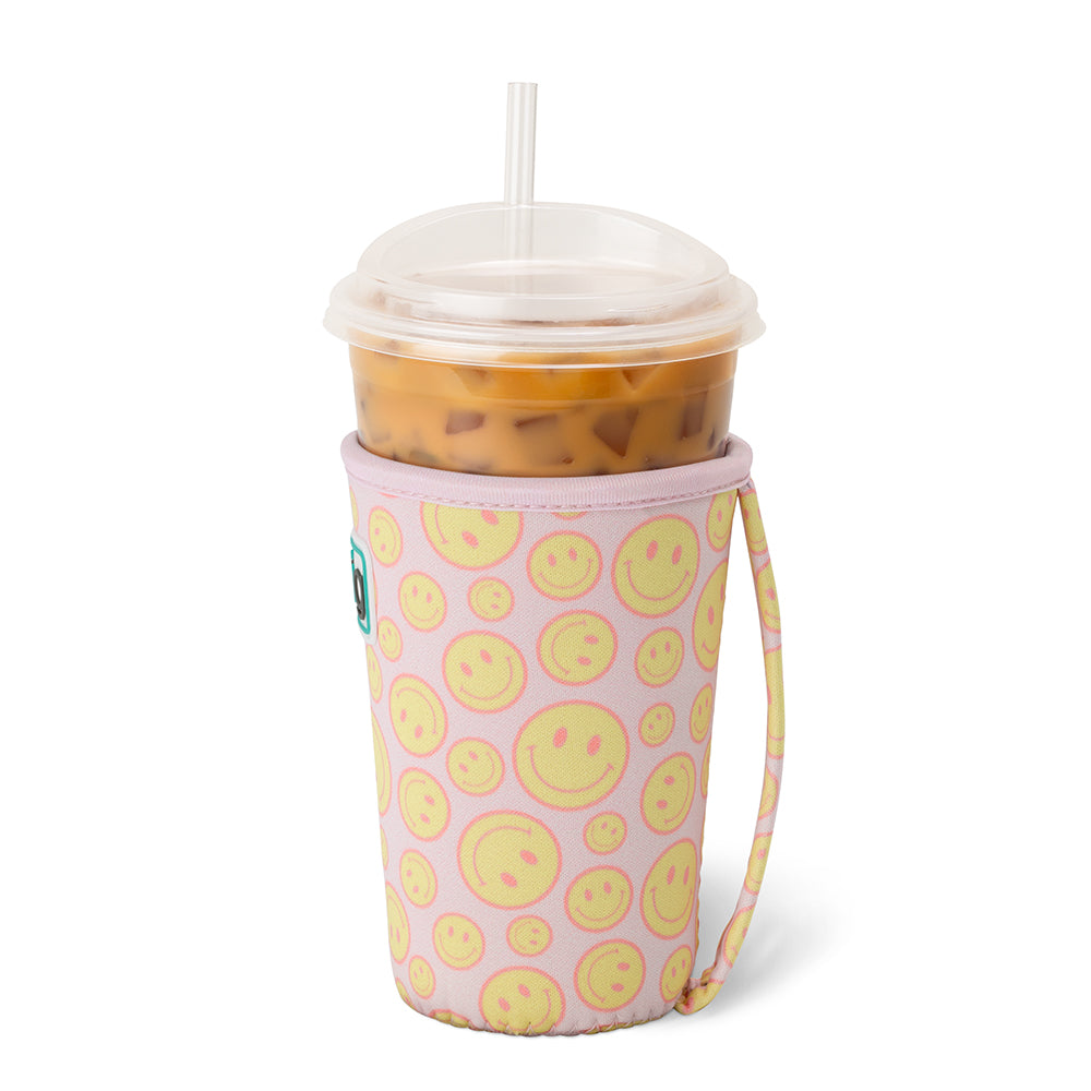 Swig Life Oh Happy Day Insulated Neoprene Iced Cup Coolie with hand strap