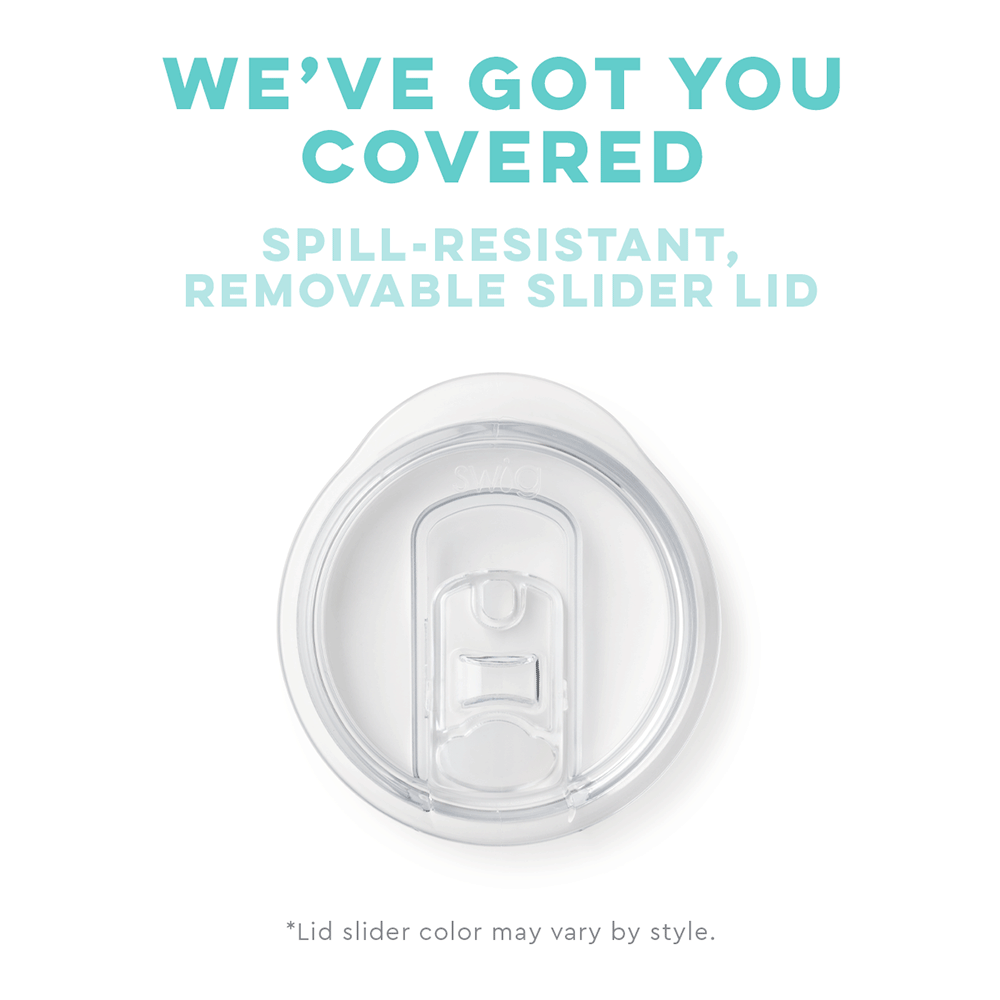 Swig Life Clear Slider Lid animation - spill resistant, removable slider lid