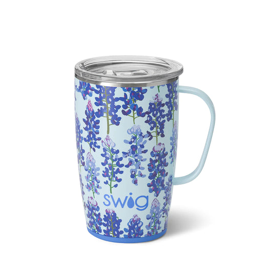 Bluebonnet 18oz Travel Mug W/ Handle - Swig Life