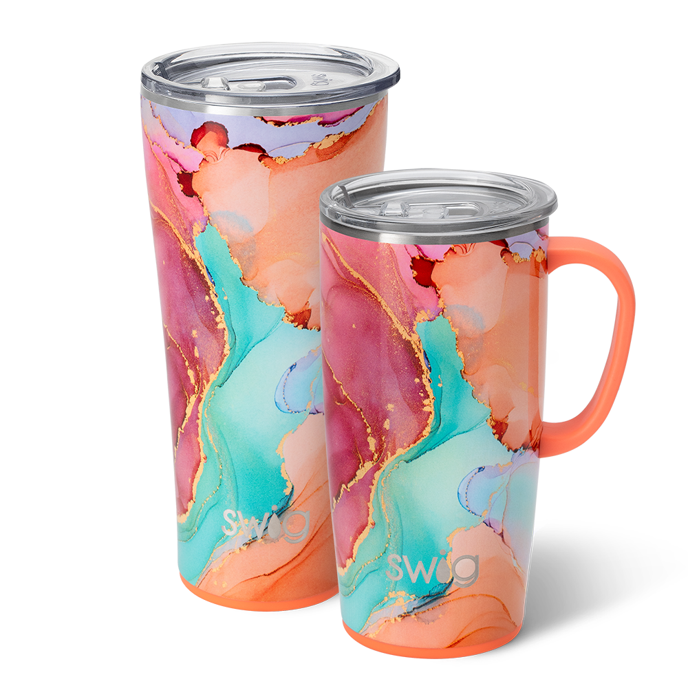 Swig Life Dreamsicle XL Set including a 22oz Dreamsicle Travel Mug and a 32oz Dreamsicle Tumbler