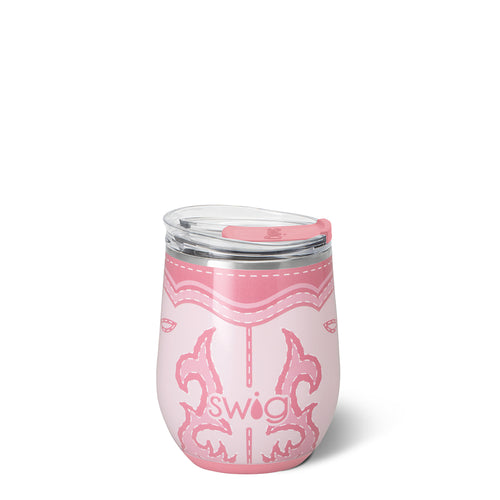 Boot Scootin' Pink Stemless Wine 12oz