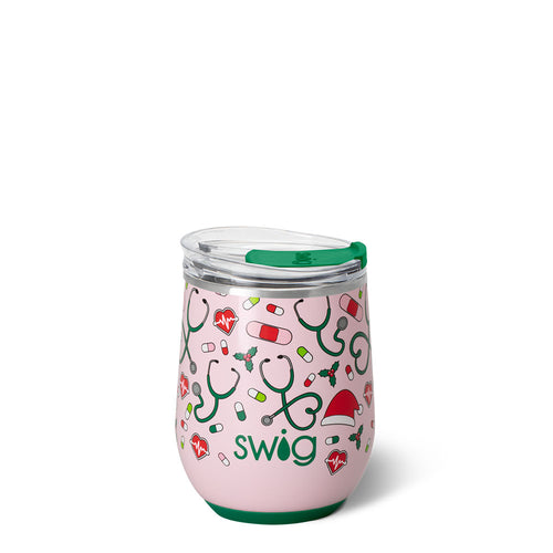 Santa's Scrubs Stemless Wine 12oz