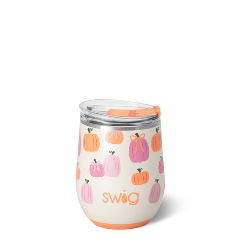 Pumpkins and Bows Stemless Wine 12oz