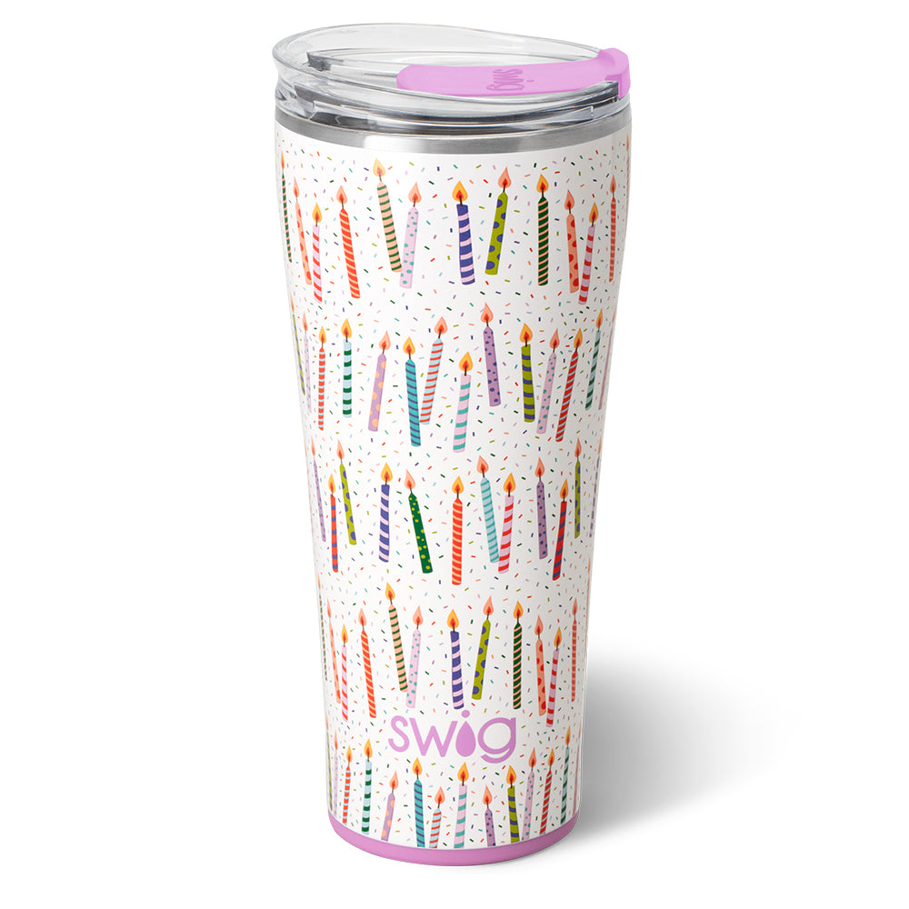 Swig Life, 32oz Stainless Steel Tumbler, Make a Wish White