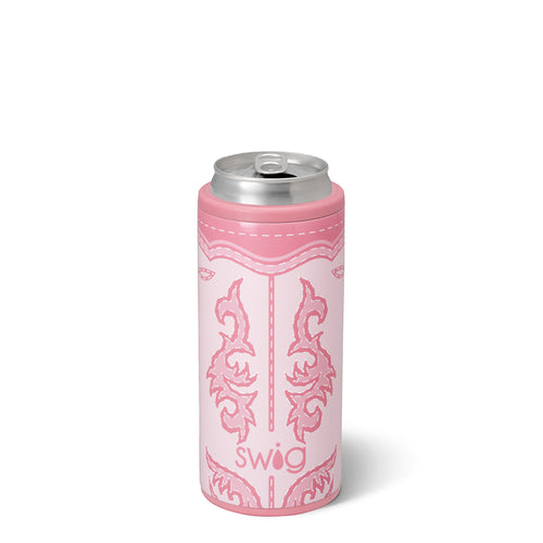 Boot Scootin' Pink Skinny Can Cooler 12oz