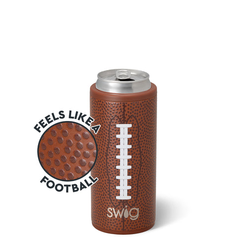 Football Skinny Can Cooler 12oz