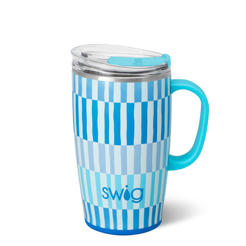 Swig Life 18oz Glacier Stripe Insulated Travel Mug with Handle
