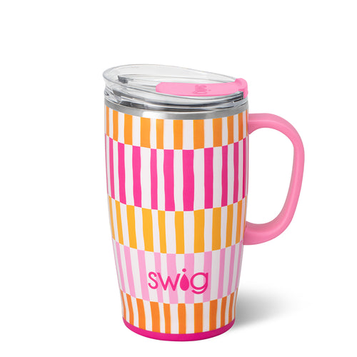 Swig Life 18oz Sherbet Stripe Insulated Travel Mug with Handle
