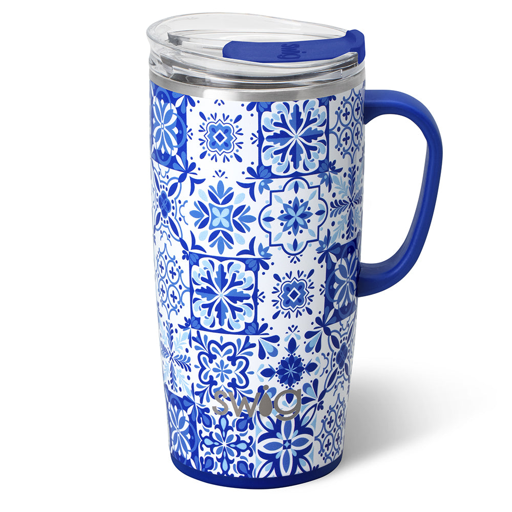 Indigo Tiles Travel Mug 22oz – Swig Life
