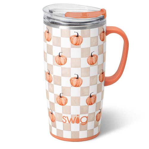 Pumpkin Check Travel Mug 22oz