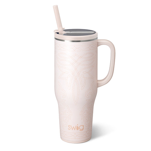 Saddle Stitch Cream Mega Mug 40oz