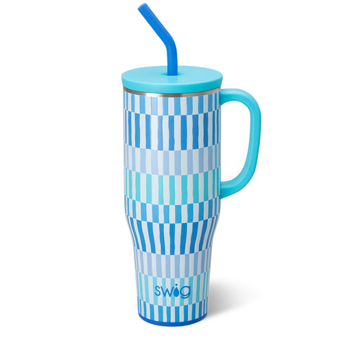 Swig Life 40oz Glacier Stripe Insulated Mega Mug with Handle
