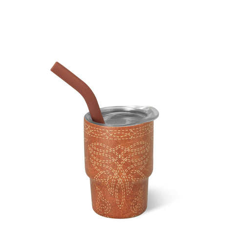 Saddle Stitch Cognac Swig Shot 2oz