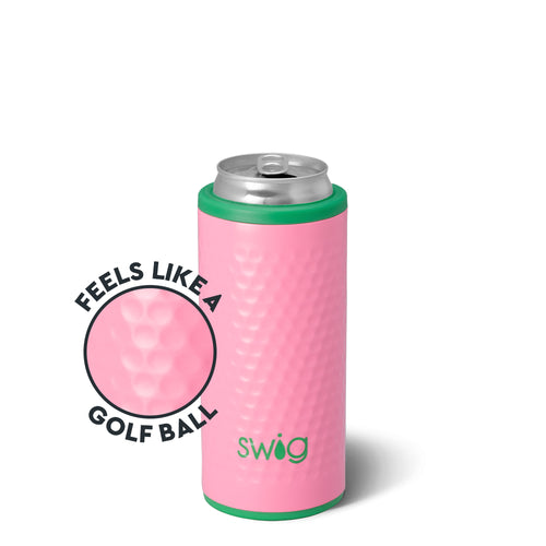 Pink Golf Ball Skinny Can Cooler 12oz