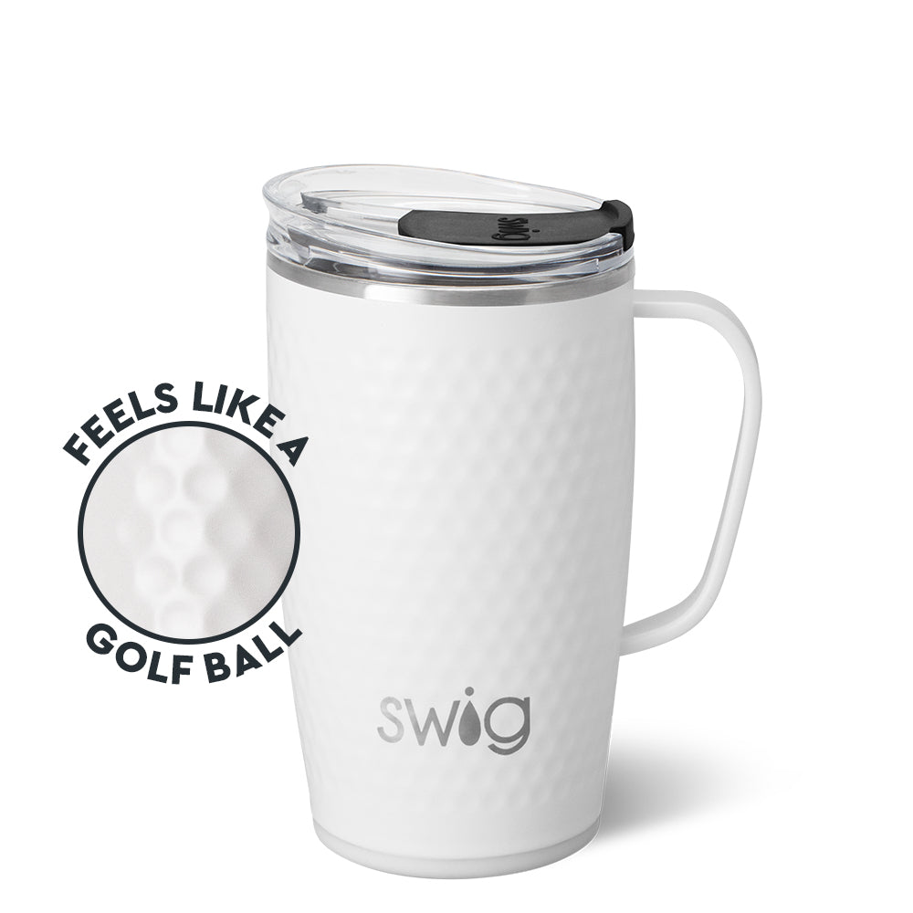 Swig 18 oz White Golf Ball Travel Mug