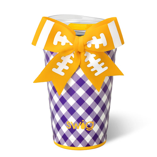 Gameday Gingham Purple + Yellow Party Cup 24oz