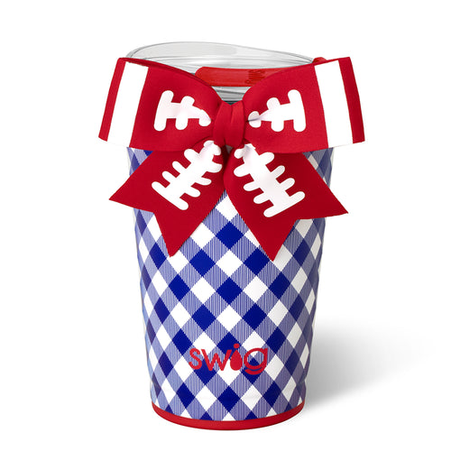 Gameday Gingham Royal + Red Party Cup 24oz
