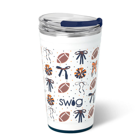 We've Got Spirit Navy + Orange Straw Topper Set