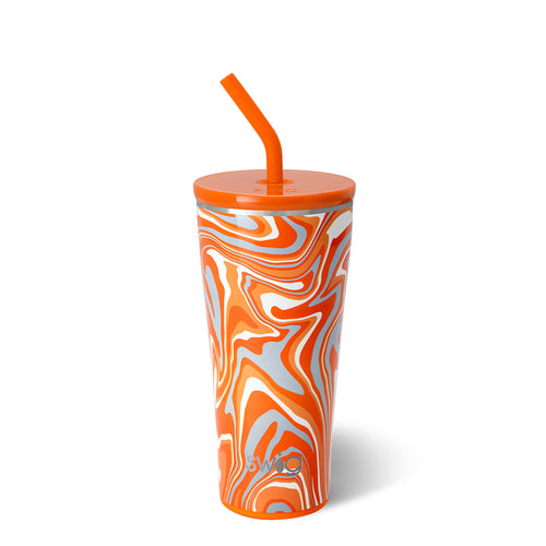 Swig Life 32oz Fanzone Orange Insulated Straw Tumbler