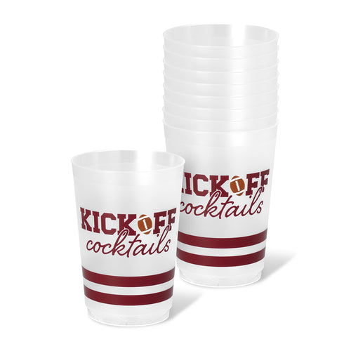 Kickoff Cocktails Maroon Frost Flex Cup 20oz (Set of 8)