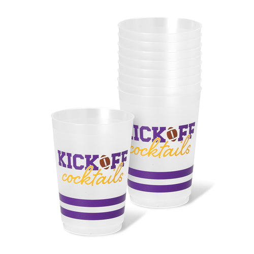 Kickoff Cocktails Purple + Yellow Frost Flex Cup 20oz (Set of 8)