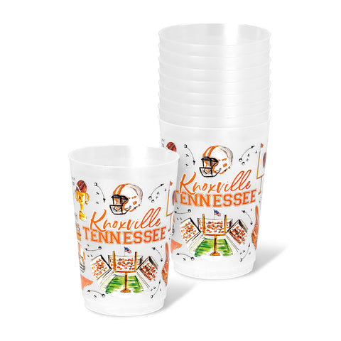 Kickoff Cocktails Navy + Orange Frost Flex Cup 20oz (Set of 8)
