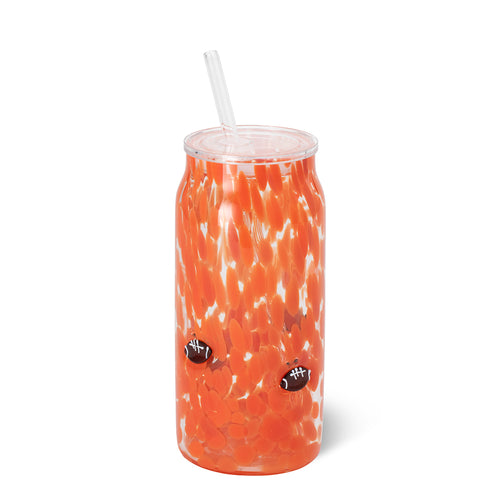 Orange Football Charm Glass 23oz