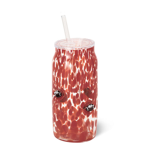 Maroon Football Charm Glass 23oz