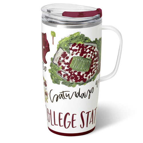 Satudays in College Station Travel Mug 22oz