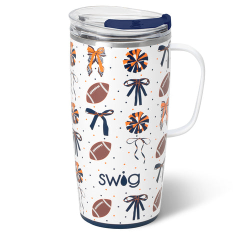 We've Got Spirit Navy + Orange Straw Topper Set