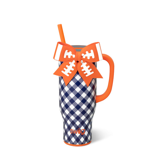 Gameday Gingham Navy + Orange Mega Mug 30oz