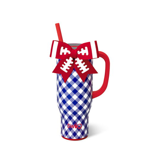 Gameday Gingham Royal + Red Mega Mug 30oz