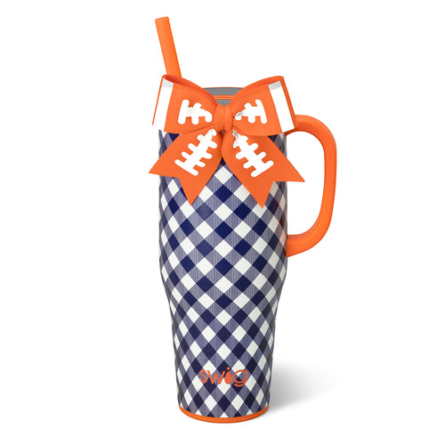 Gameday Gingham Navy + Orange Mega Mug 40oz