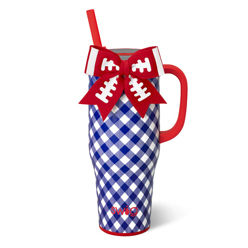 Gameday Gingham Royal + Red Mega Mug 40oz