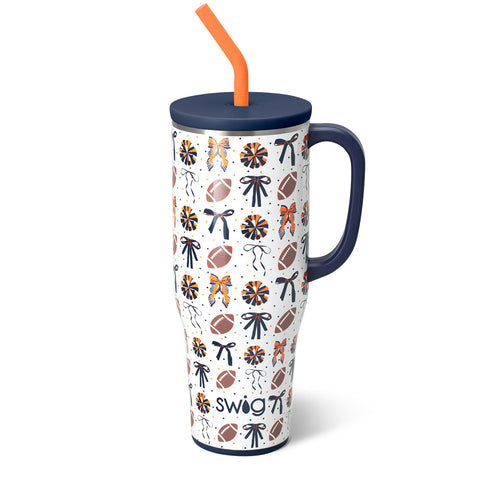 We've Got Spirit Navy + Orange Straw Topper Set
