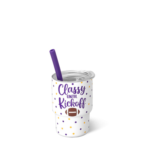 Classy 'Til Kickoff Purple + Yellow Swig Shot 2oz