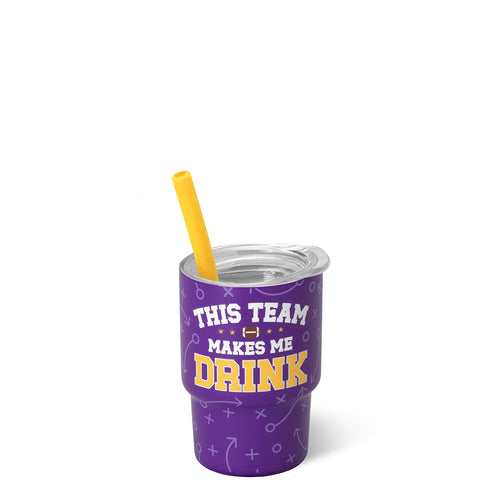 This Team Makes Me Drink Purple + Yellow Swig Shot 2oz