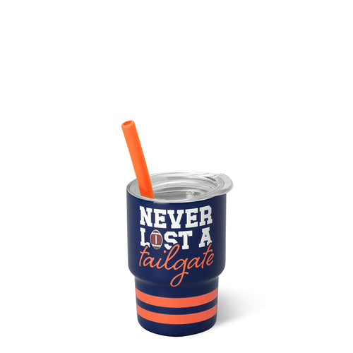 Never Lost a Tailgate Navy + Orange Swig Shot 2oz