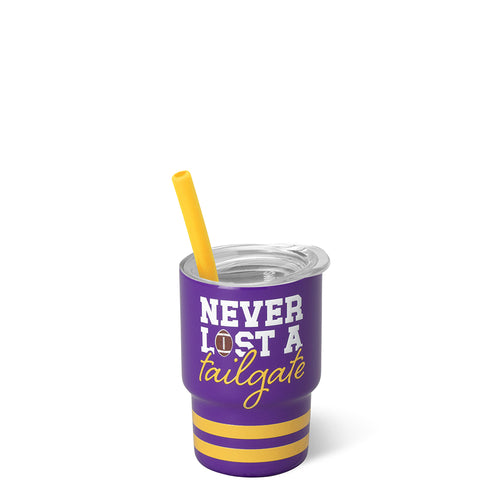 Never Lost a Tailgate Purple + Yellow Swig Shot 2oz