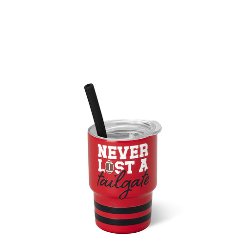 Never Lost a Tailgate Red + Black Swig Shot 2oz