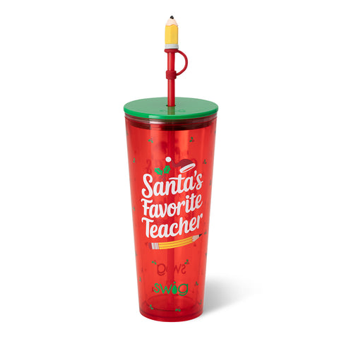 Santa's Favorite Teacher Tea Towel