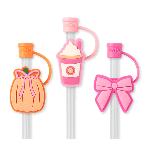 Pumpkins and Bows Straw Topper Set