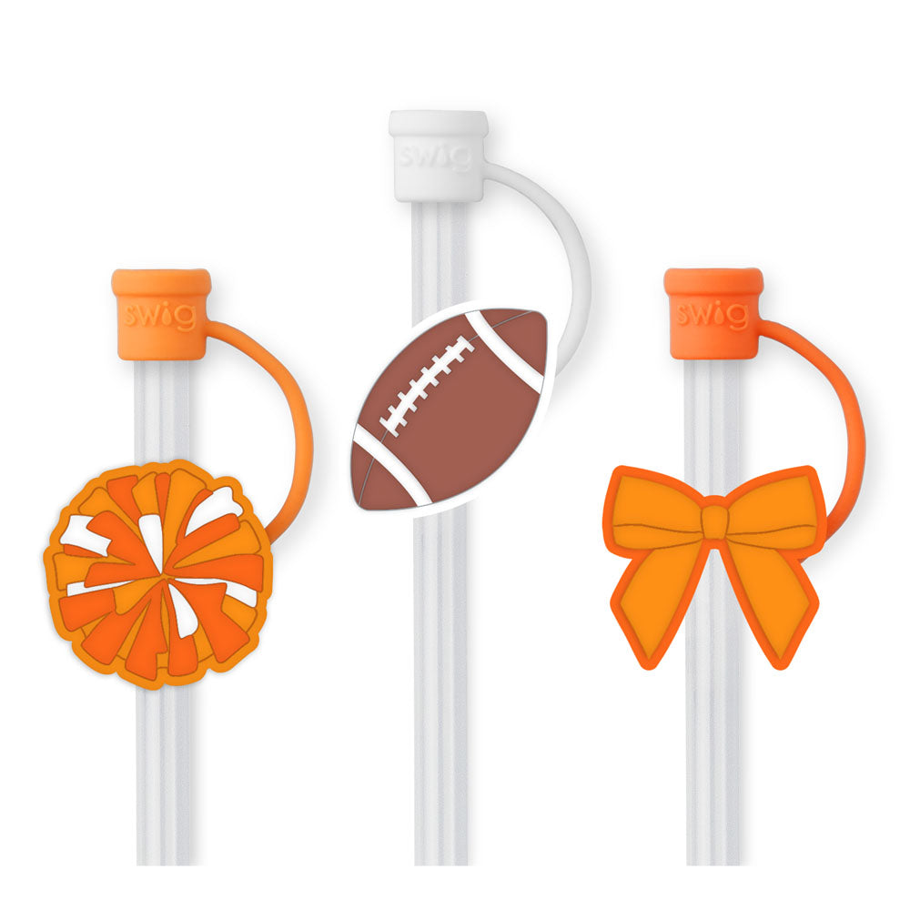 We've Got Spirit Orange Straw Topper Set - Swig Life
