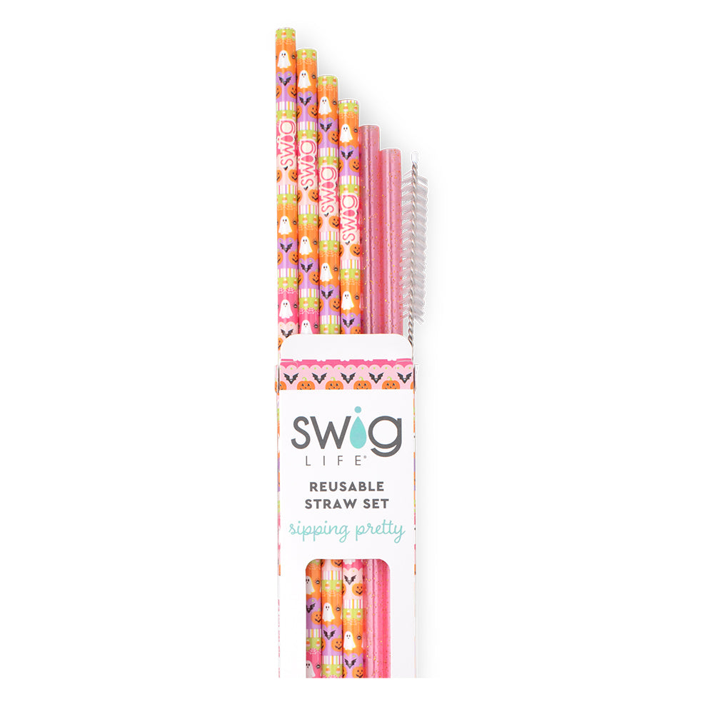 Trick Or Treat Reusable Straw Set - Swig Life